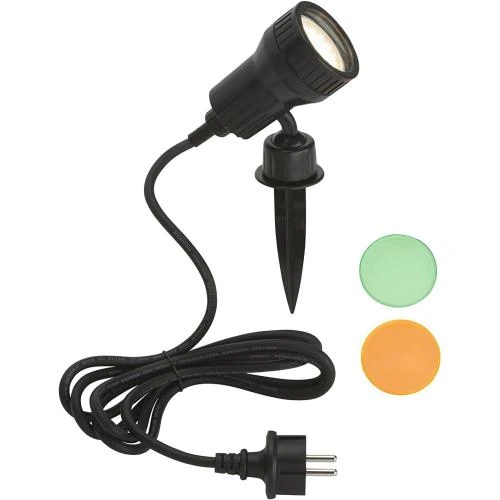 Lampe extérieure LED GU10 3W, filtre orange, noir - Vue principale