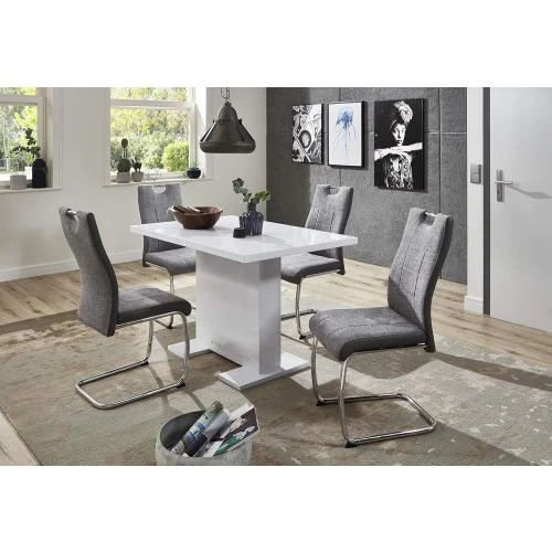 Zoom sur Chaises Luge Tissu Gris, Armature Métal Chrome, Apollo