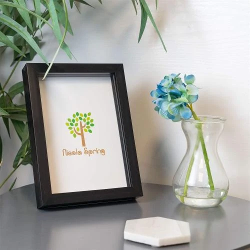 Zoom sur Cadre photo acrylique Nicola Spring, noir, design moderne
