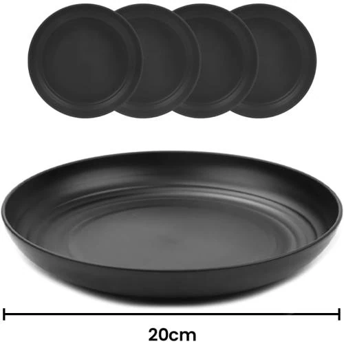 Détail de Assiettes Plates Reutilisables Plastique, Micro Ondes, Lave Vaisselle