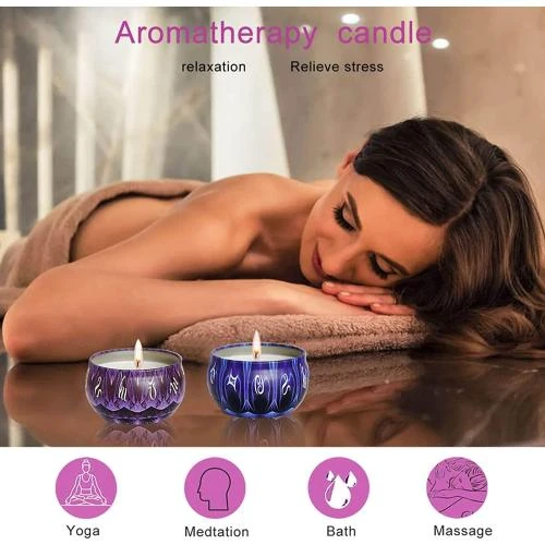 Détail de Bougies Parfumées JOTOL, 12 Pièces Cire Soja Naturelle