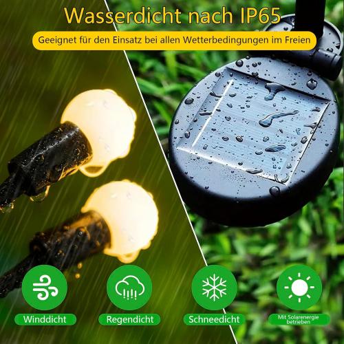 Présentation de Zoom sur Lampe Solaire Extérieure TTBAODAN, 4 pièces LED Blanc Chaud