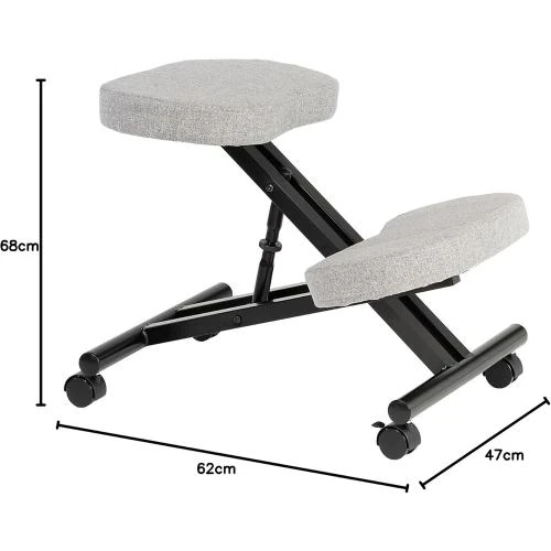 Détail de Tabouret Ergonomique Noir, Repose Genoux, Assise Rembourrée