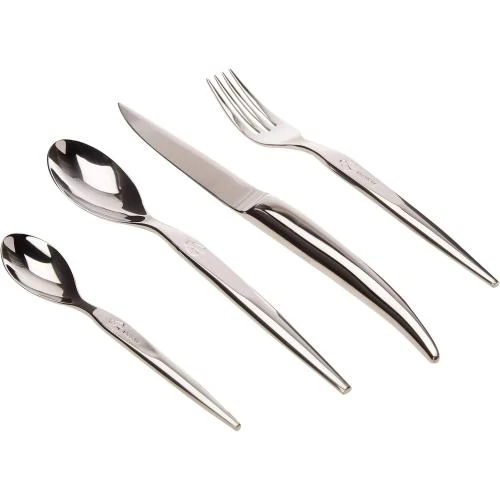 Zoom sur Couverts de table Laguiole 24 pièces, inox poli miroir