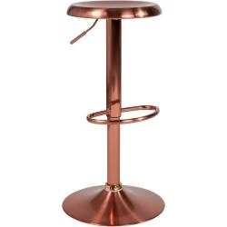 Tabouret bar rétro réglable, or rose, série Madrid