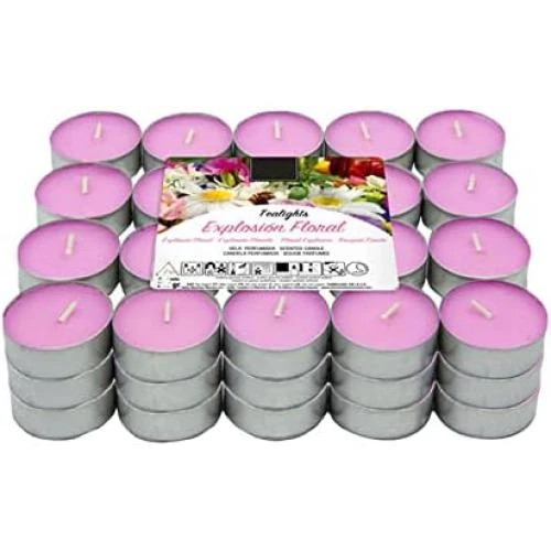 Bougies chauffe-plat parfumées, explosion florale, 60 pièces - Vue principale