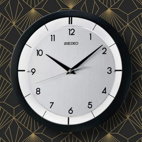 Détail de Horloge Murale SEIKO QXA520KLH, Design Élégant, Noir