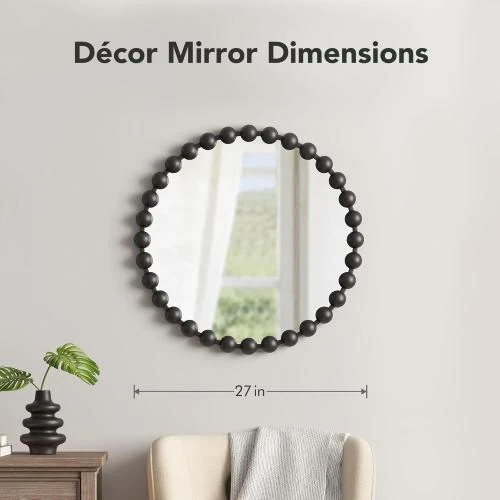 Détail de Marlowe Decoration Murale Ronde Métal Noir, Design Moderne