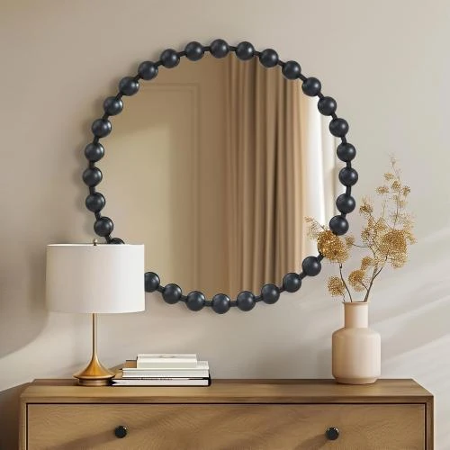 Marlowe Decoration Murale Ronde Métal Noir, Design Moderne - Vue principale