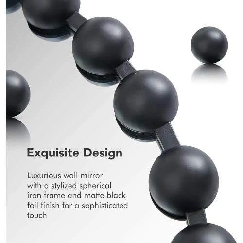 Zoom sur Marlowe Decoration Murale Ronde Métal Noir, Design Moderne