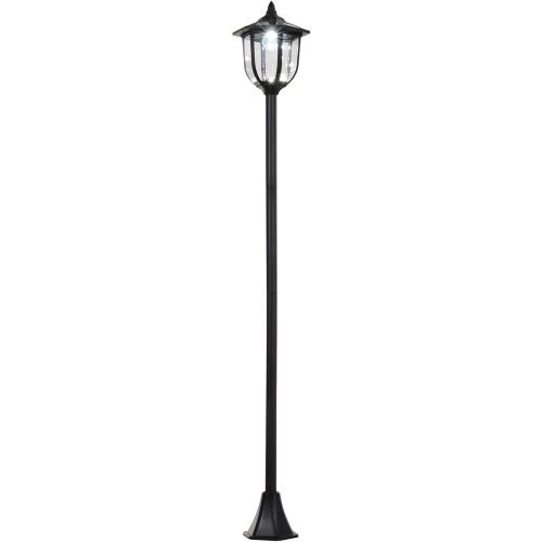 Lampadaire solaire extérieur LED noir, luminaire classique - Vue principale