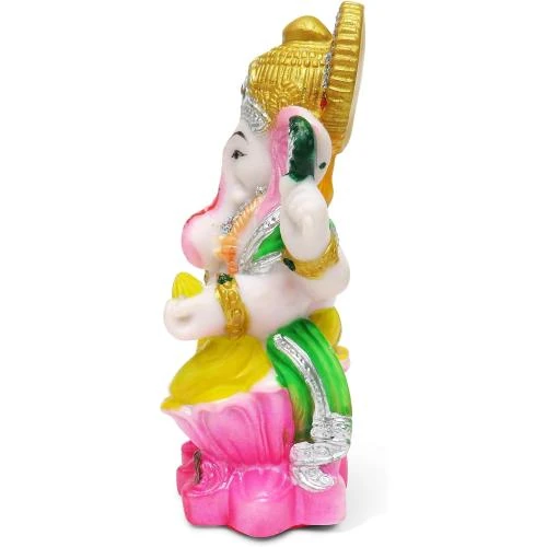 Zoom sur Statue Ganesh en résine, sculpture hindoue, idole décorative