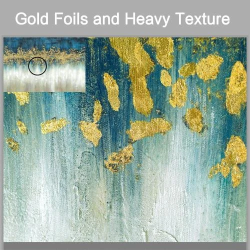 Détail de Peinture moderne abstraite dorée, texture artistique sur toile