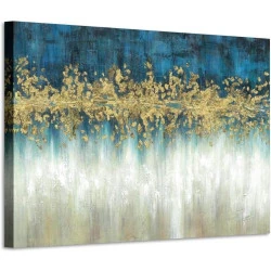 Peinture moderne abstraite dorée, texture artistique sur toile