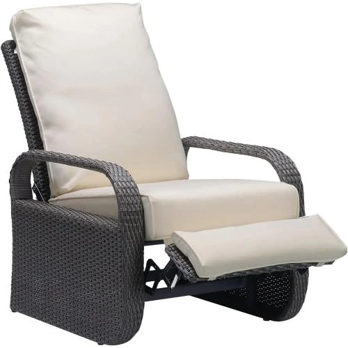 Fauteuil inclinable extérieur, résine tressée, coussins confortables - Vue principale