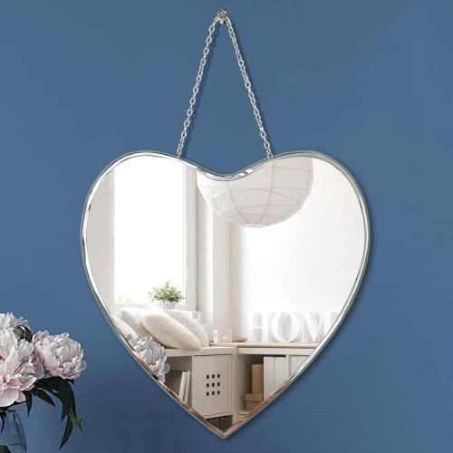 Miroir cœur qmdecor, décoration murale, verre véritable - Vue principale