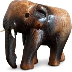 Sculpture éléphant bois Livasia, décor asiatique fait main