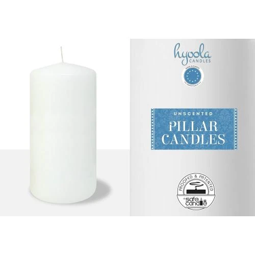 Détail de Bougies Blanches Piliers Inodores, Pack de 6, Europe