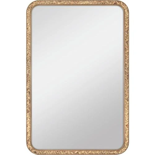 MCS Miroir mural jonc de mer bois naturel, élégant - Vue principale