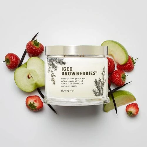 Détail de Bougie 3 mèches PartyLite, parfum Fruit Glaces