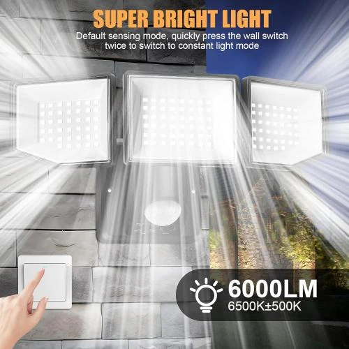 Détail de YTKIH Spot LED Extérieur, Détecteur Mouvement, 6000LM