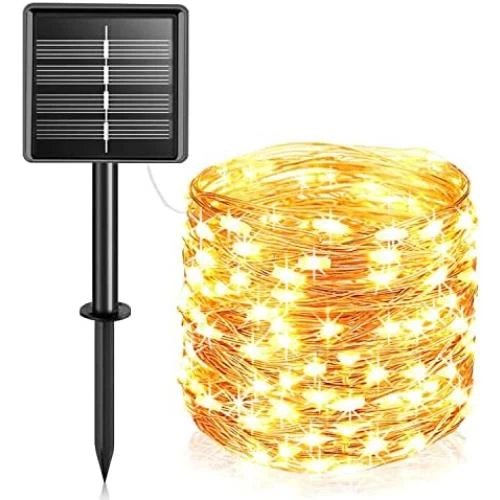 Guirlande lumineuse solaire 240 LED blanc chaud étanche - Vue principale