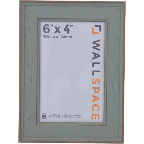 Zoom sur Cadre photo vert shabby chic Wall Space, bois massif, fait main