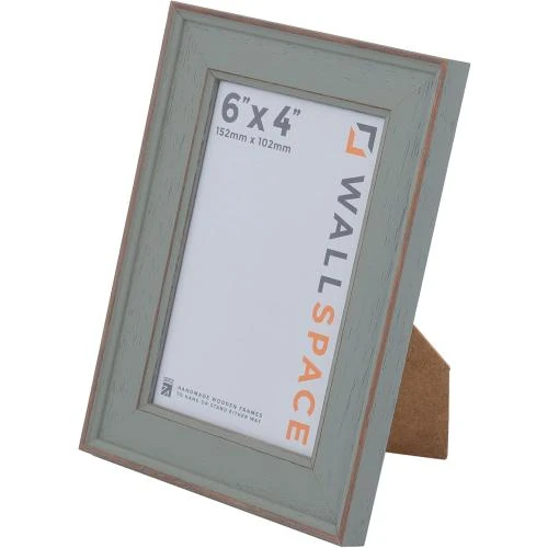 Cadre photo vert shabby chic Wall Space, bois massif, fait main - Vue principale