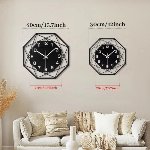 Détail de Horloge Murale VIVILINEN Métal Vintage Silencieuse