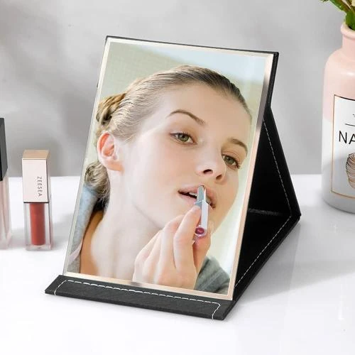 Détail de Miroir de Voyage Noir HD, Pliable, Portable, Maquillage