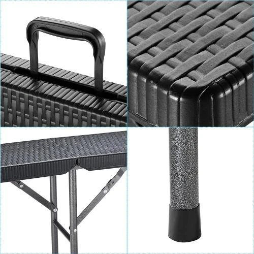Zoom sur Bancs de Jardin Pliables Casaria, Acier, Polyrotin
