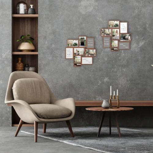 Détail de Cadre Photo Mural Stockholm Haes Deco, Bois Marron Foncé
