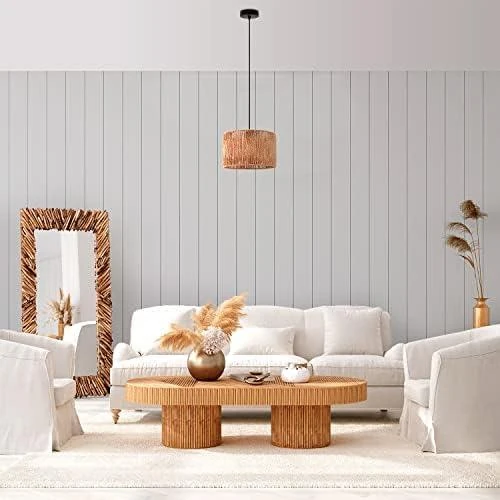 Détail de Lampe Suspendue Rotin Boho E27 pour Salle à Manger Paco Home