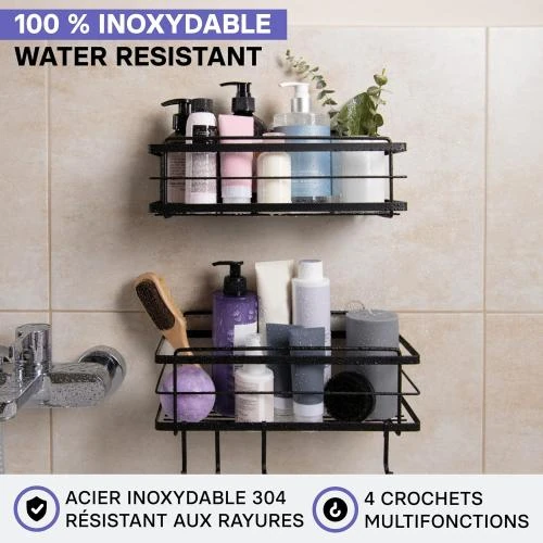 Détail de Etagère Douche KINCMAX - Organisation Salle de Bain Sans Perçage