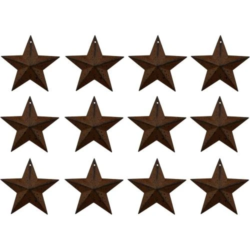 Détail de Étoiles de Grange en Métal Rouillé, Décoration Murale