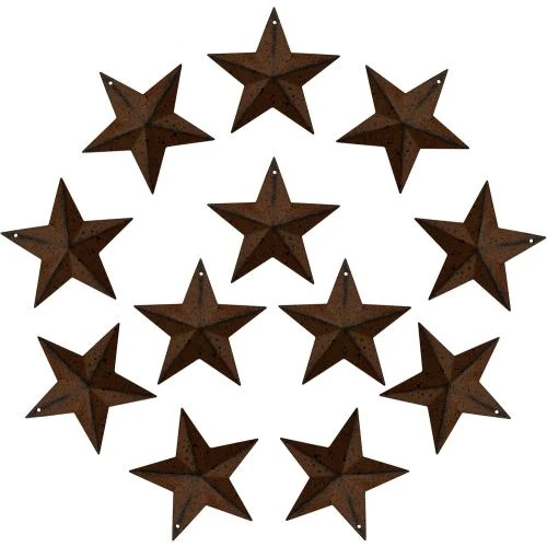 Étoiles de Grange en Métal Rouillé, Décoration Murale - Vue principale