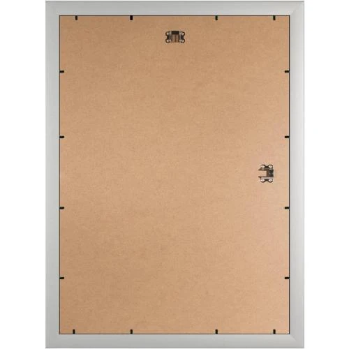 Zoom sur Cadre photo argent mat, verre acrylique antireflet, bois