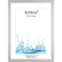 Cadre photo argent mat, verre acrylique antireflet, bois