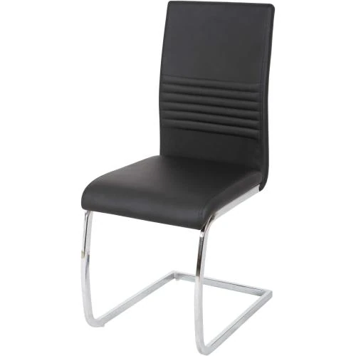 Détail de Chaises salle à manger rembourrées cuir synthétique noir, gris, taupe