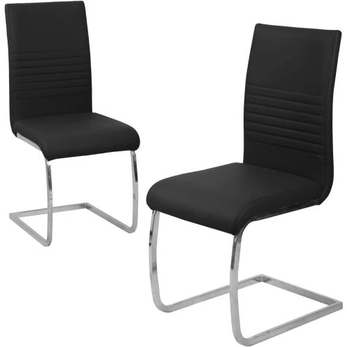 Chaises salle à manger rembourrées cuir synthétique noir, gris, taupe - Vue principale