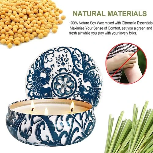Zoom sur Bougie Citronnelle Anti Moustique AMAYGA, Cire de Soja