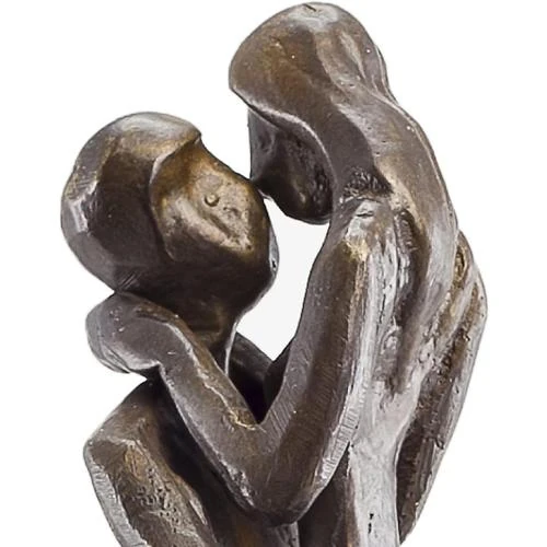 Zoom sur Sculpture Bronze Passion Baiser DANYA B, Art Élégant