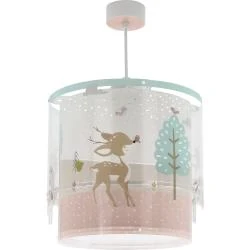 Lampe Suspension Enfant Cerf Loving Deer Rose Polypropylène