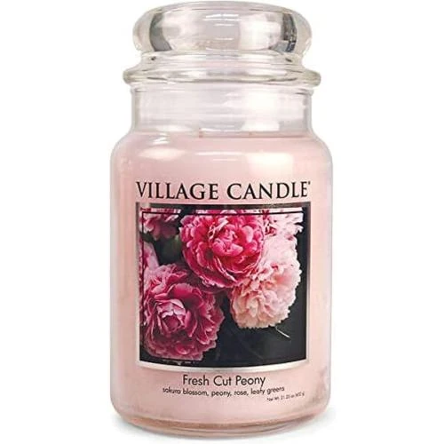 Bougie parfumée Village Candle, pivoine fraîche, verre 760 ml - Vue principale