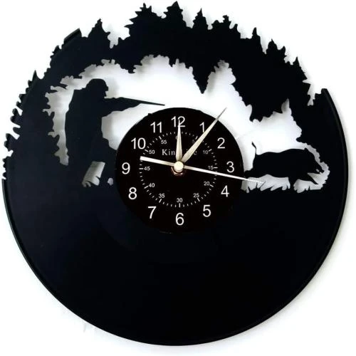 Horloge Murale Vinyle Chasseur Arme Décoration Créative - Vue principale