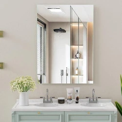 Miroir salle de bain rectangulaire, sans cadre, résistant, moderne