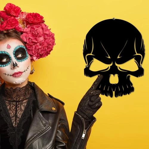 Zoom sur Décoration murale LED Tête de mort, kit bricolage lampe