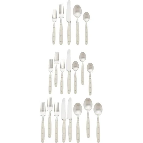 Détail de Couverts en acier inoxydable Ginkgo, argent, 20 pièces