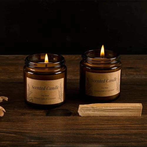 Détail de Bougie parfumée lavande PPIFAS, combustion jusqu'à 20 heures