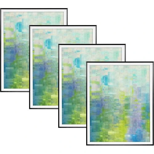 Détail de MCS Fineline Aluminium Noir, Tapis Inclus, 4pk